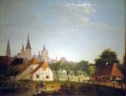 Georg Friedrich Kersting Ansicht von Rostock von Westen oil on canvas